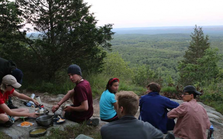 teens learn backpacking skills